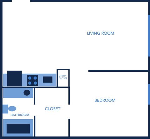 One bedroom, One Bathroom, 605 Sq Ft Apartment Home at Captiva Club Apartments in Tampa, Florida